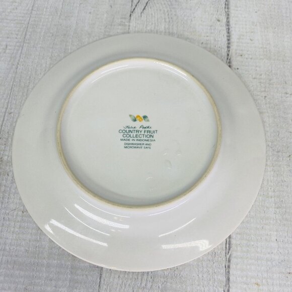 Julie Pople Avon COUNTRY FRUIT COLLECTION Porcelain Lemon Rim Saucers Set of 4 - Picture 9 of 16